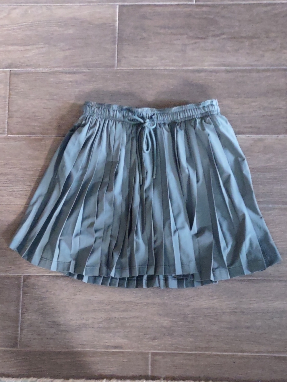 Pleated High-rise Drawstring Mini Skort, Side Pockets, XS, NWT